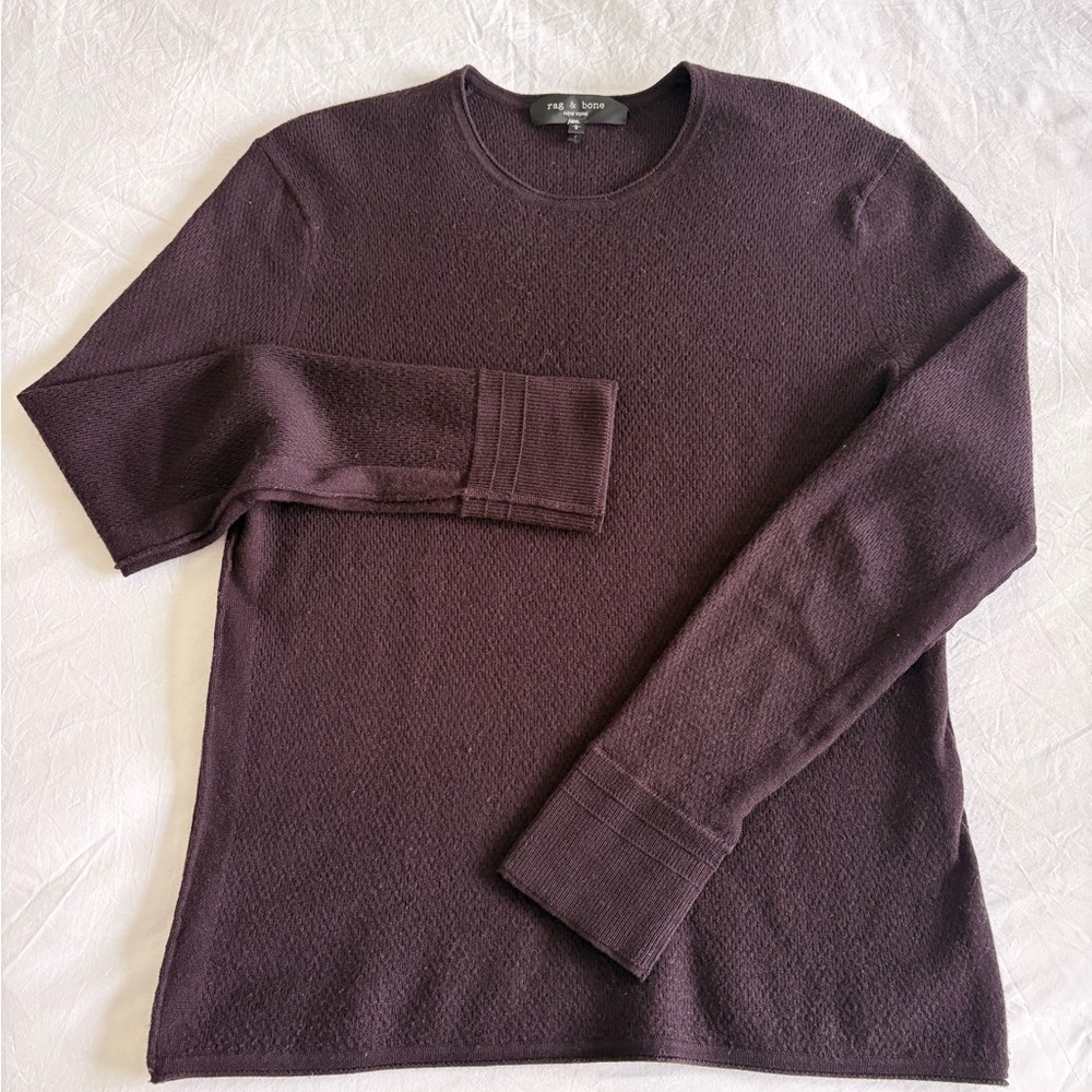 rag & bone Men's Dark Purple Crewneck Sweater